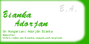 bianka adorjan business card